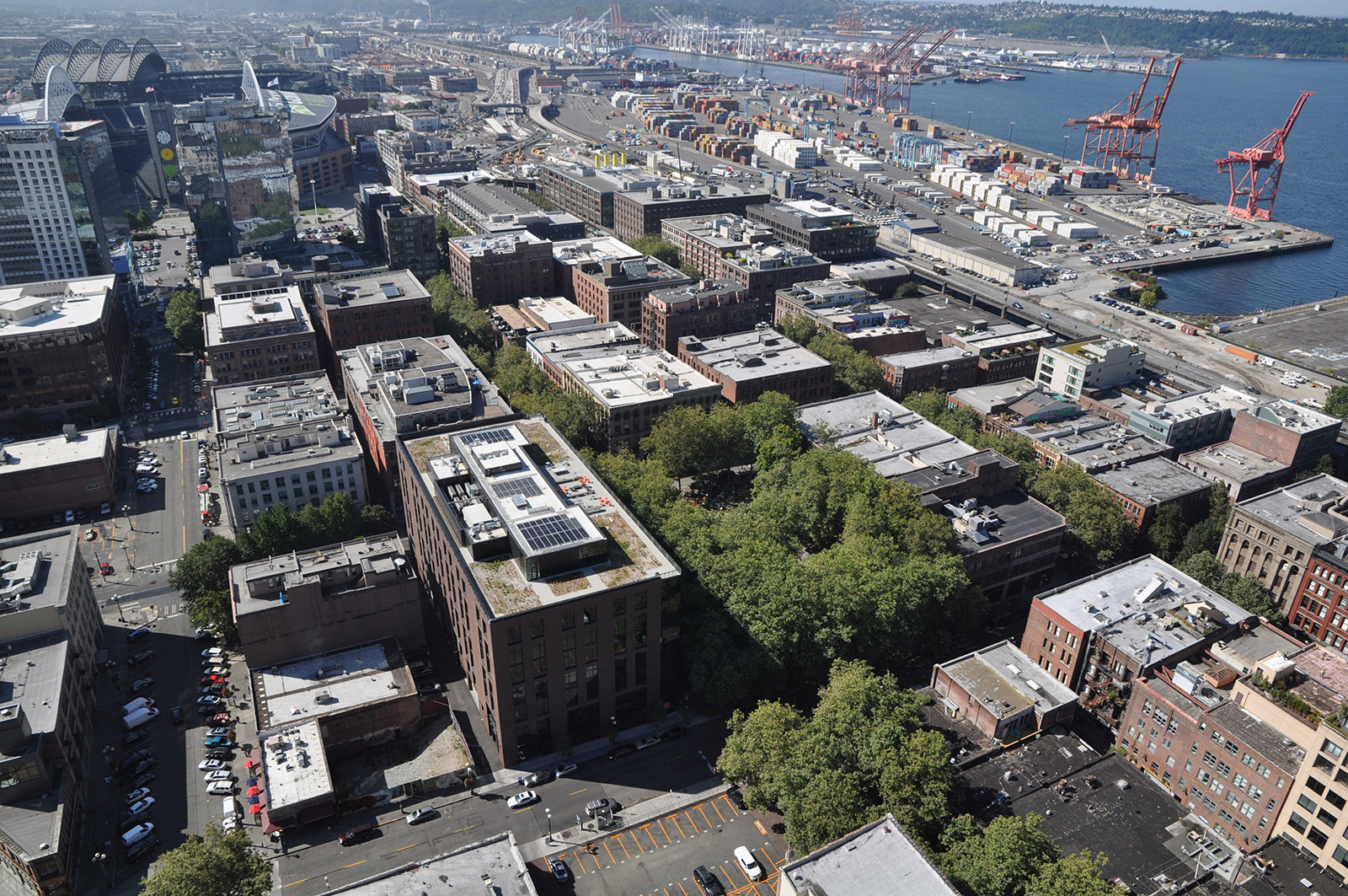 Pioneer Square from above looking southwest—August 2017